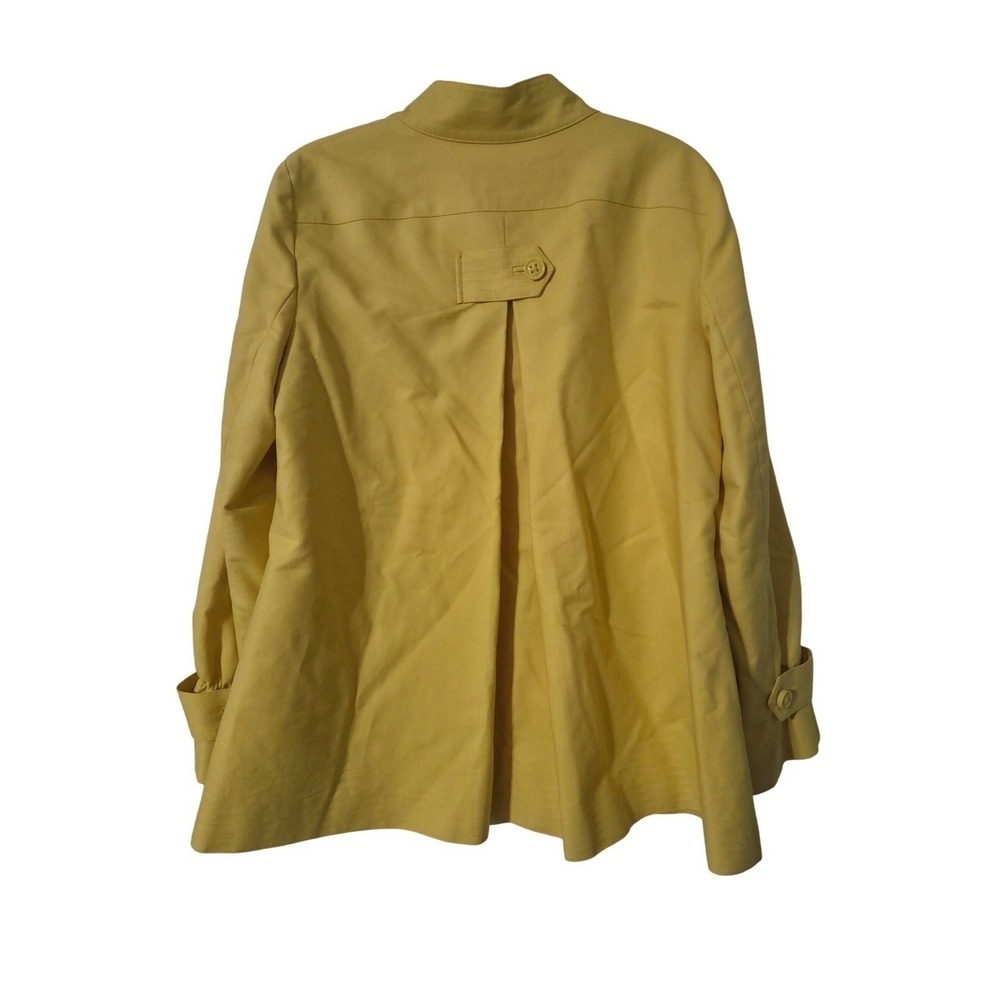 Talbots Anorak Trench Swing Yellow Cotton Blend Lined Jacket Size 10 - Picture 5 of 6